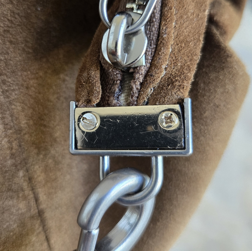 Rebecca Minkoff M.A.B. Suede Croissant Hobo Crescent Bag NWOT + Hardware Repair - Picture 7 of 16